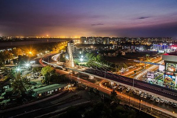 Surat City Night View at Keyur Taxi Website